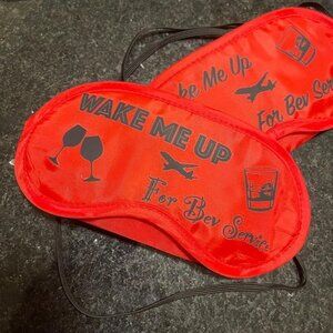 First Class Sleeping Mask (Red w/ Blk Font)